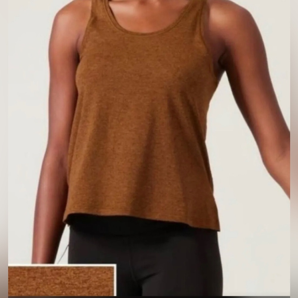 Athleta uptempo II tank copper gold bronze tone  Brown Crop Tank Top